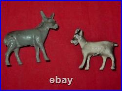 (13) Vintage BRITAINS Painted Metal Farm Animals Toy Figures Stag Goat Horses ++