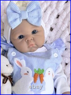 19 Lifelike 7 lbs Full Silicone Reborn Baby Girl Doll Floppy Squishy Newborn