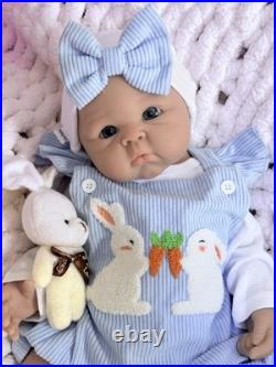 19 Lifelike 7 lbs Full Silicone Reborn Baby Girl Doll Floppy Squishy Newborn
