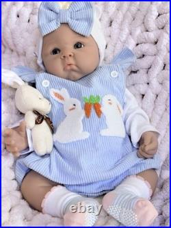 19 Lifelike 7 lbs Full Silicone Reborn Baby Girl Doll Floppy Squishy Newborn