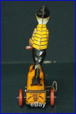 1920's Marx Tin Wind Up Smitty Scooter Comic Strip Character Figure Toy