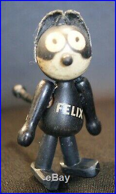 1920's Schoenhut Felix The Cat Jointed Wood & Composition Doll Figure 3 3/4 H
