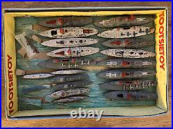 1930's Vintage Tootsie Toy Navy Fleet Vintage Diecast Figures 20 Total Ships