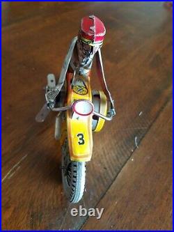 1938 Marx Tin Toy Wind-up Police Motorcycle siren Figure