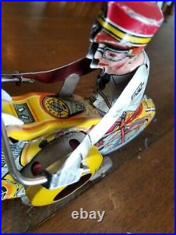 1938 Marx Tin Toy Wind-up Police Motorcycle siren Figure