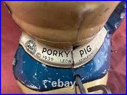 1939 Marx Tin Wind Up Porky Pig Walker Toy Figure Warner Bros. Original Cartoon
