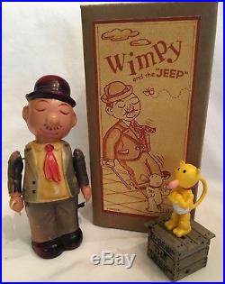 1940's OCCUPIED JAPAN WiMPY WINDUP FIGURE WITH EUGENE the JEEP BEAUTIFUL