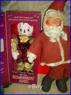 1943 vintage, labeled GUND, musical baby face, boxed Santa Claus doll toy figure