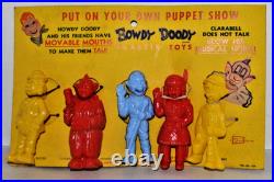 1950 Howdy Doody Plastic Puppet Show Toy Figures Moveable Mouths 4 Tall Teevee