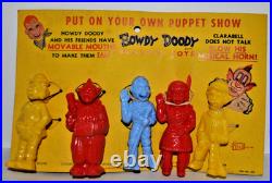 1950 Howdy Doody Plastic Puppet Show Toy Figures Moveable Mouths 4 Tall Teevee