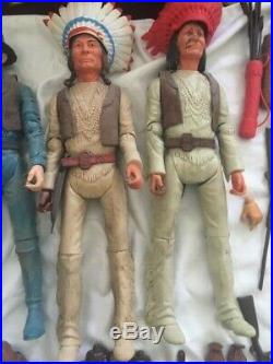 1960s Johnny West Marx Action Figures Geronimo Tonto Indians 50+ accessories