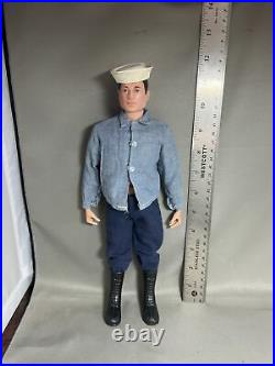1964 Vintage GI Joe Navy Sailor Hasbro 11.5 Action Figure Toy Doll Dark Hair