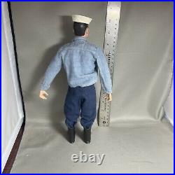 1964 Vintage GI Joe Navy Sailor Hasbro 11.5 Action Figure Toy Doll Dark Hair