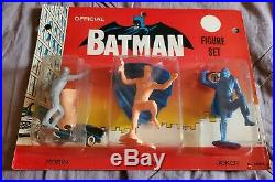 1966 BATMAN Original IDEAL FIGURE SET With Batman, Robin & Joker MINT ON CARD