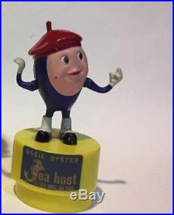 1969 SEA HOST Push Puppet Restaurant Ossie Oyster Vtg Figure Toy RARE Promo VHTF