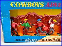 1970 Hong Kong Boxed Wild West Cowboy Adventure Set No#519 Toy Plastic Figures