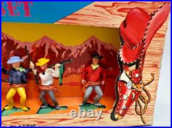 1970 Hong Kong Boxed Wild West Cowboy Adventure Set No#519 Toy Plastic Figures