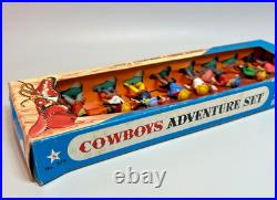 1970 Hong Kong Boxed Wild West Cowboy Adventure Set No#519 Toy Plastic Figures 1970 Hong Kong Boxed Wild West Cowboy Adventure Set No#519 Toy Plastic Figures