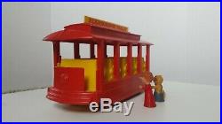1970s Mr. Rogers Plastic Toy Trolley with figures (Good Condition)