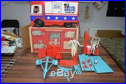 1970s Vintage Evel Knievel stunt Cycle And boxed Scramble Van 2 figures