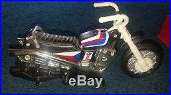 1973 EVEL KNIEVEL STUNT CYCLE with FIGURE & GYRO-ENERGIZER. CLEAN WORKS