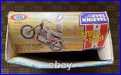1973 IDEAL Toys EVEL KNIEVEL STUNT CYCLE w Action Figure + Original BOX