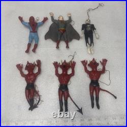 1973 Vintage Ben Cooper Superman Spiderman Jigglers Toys Figures Dc Comic Lot 6