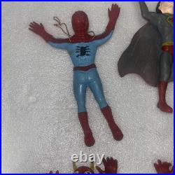 1973 Vintage Ben Cooper Superman Spiderman Jigglers Toys Figures Dc Comic Lot 6