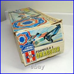 1974 Ideal Evel Knievel Formula 1 Dragster in Original Box, Figure & Parachute