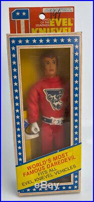 1976 Ideal Evel Knievel Flexible Action Figure Doll Red Suit Mib Store Stock