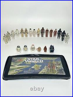1977-1980 Vintage Kenner STAR WARS Action Figures Lot of 22 + Carrying Case