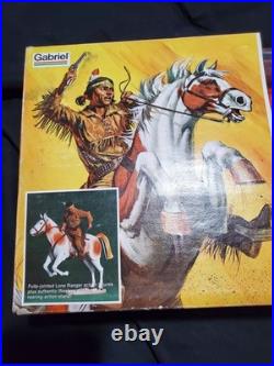1977 Gabriel Lone Ranger Tonto & Horse Scout Figures withBox NEW IN OPEN BOX