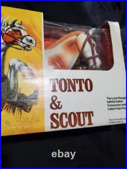 1977 Gabriel Lone Ranger Tonto & Horse Scout Figures withBox NEW IN OPEN BOX