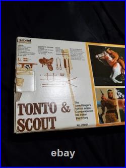 1977 Gabriel Lone Ranger Tonto & Horse Scout Figures withBox NEW IN OPEN BOX