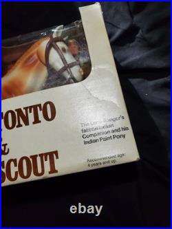 1977 Gabriel Lone Ranger Tonto & Horse Scout Figures withBox NEW IN OPEN BOX