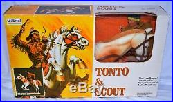 1977 The Lone Ranger Tonto and Scout 12 doll figure MIB NEW vintage Gabriel