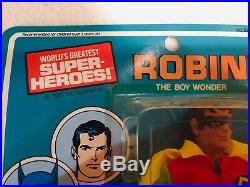 1977 Vintage New on Card Mego 8 ROBIN Action Figure Toy WGSH Superhero NRFC