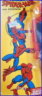 1979 AMAZING SPIDER-MAN Orig. MEGO 12 IN FIG. With WEB AND FLY AWAY ACTION MOC