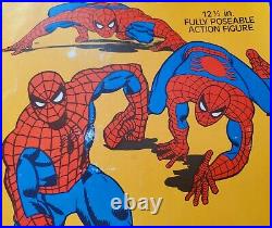 1979 AMAZING SPIDER-MAN Orig. MEGO 12 IN FIG. With WEB AND FLY AWAY ACTION MOC