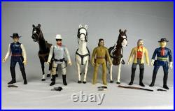 1980 Gabriel Legend of Lone Ranger Set Of 5 Figures, 3 Horses And Weapons