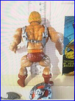 1981 VTG Mattel toys MOTU he-man masters of the universe HE-MAN WithCOMIC 100% COM