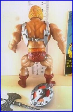 1981 VTG Mattel toys MOTU he-man masters of the universe HE-MAN WithCOMIC 100% COM