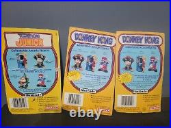 1982 Coleco Donkey Kong Figures Mario, Donkey Kong and Jr. Nintendo RARE