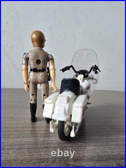1982 Rare CHiPs Glasslite Brazil? JOHN and Motorcycle Vintage Action Figure