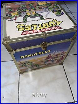 1989 teenage mutant ninja turtles wooden toy box Vintage