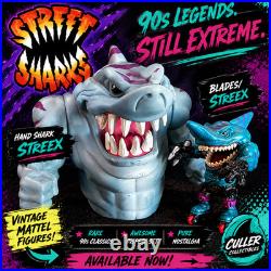 1994 Streex. Hand Shark Puppet & Metallic. Vintage Street Sharks Mattel