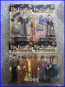 1999 McFarlane The Beatles Yellow Submarine Set Of 4 SEALED Figures Vtg NOS