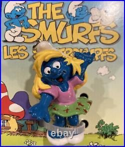 1999 The Smurfs Schleich Rare Ornament Vintage Toy Les Schtroumpfs Smurfette