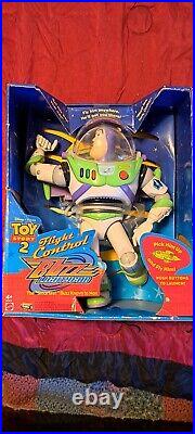 1999 Vintage NEW BOX Mattel Toy Story 2 BUZZ LIGHTYEAR Flight Control Figure