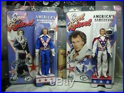 2 EVEL KNIEVEL 12 Action Figure White + Blue Suits Figure Toy Company